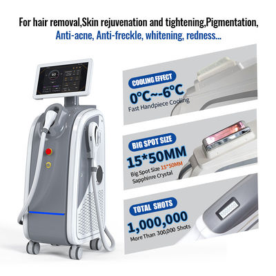 2 in 1 multifunctionele schoonheidsmachine 2 handstuk diode laser IPL machine